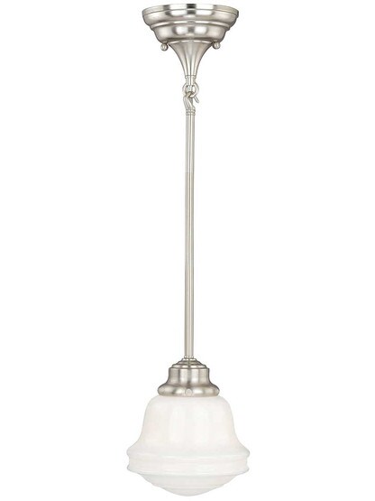 Huntley Mini Pendant in Satin Nickel.